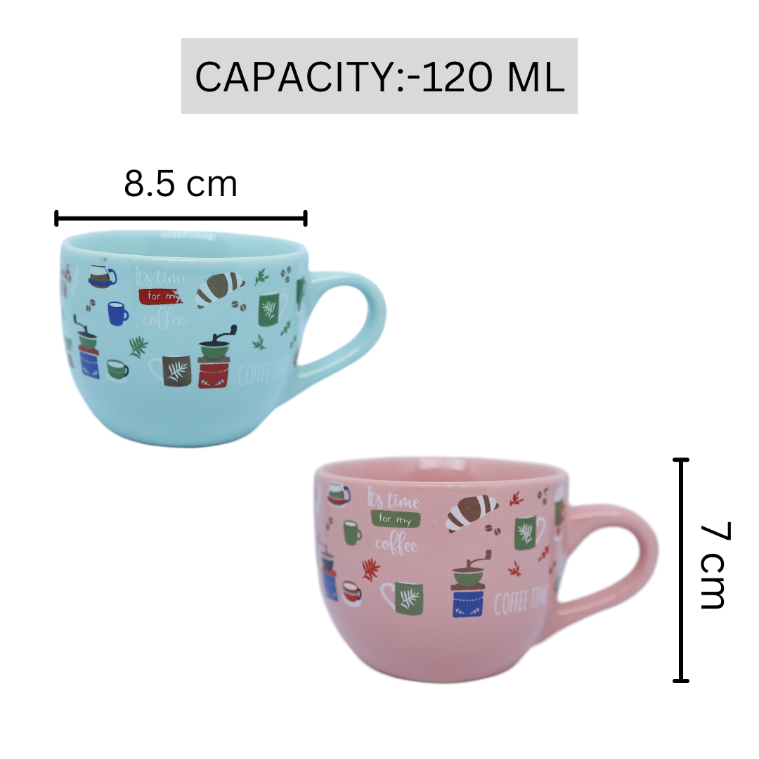 Ceramic Tea Set 6 Piece Teapot with 5 Cups Multicolour