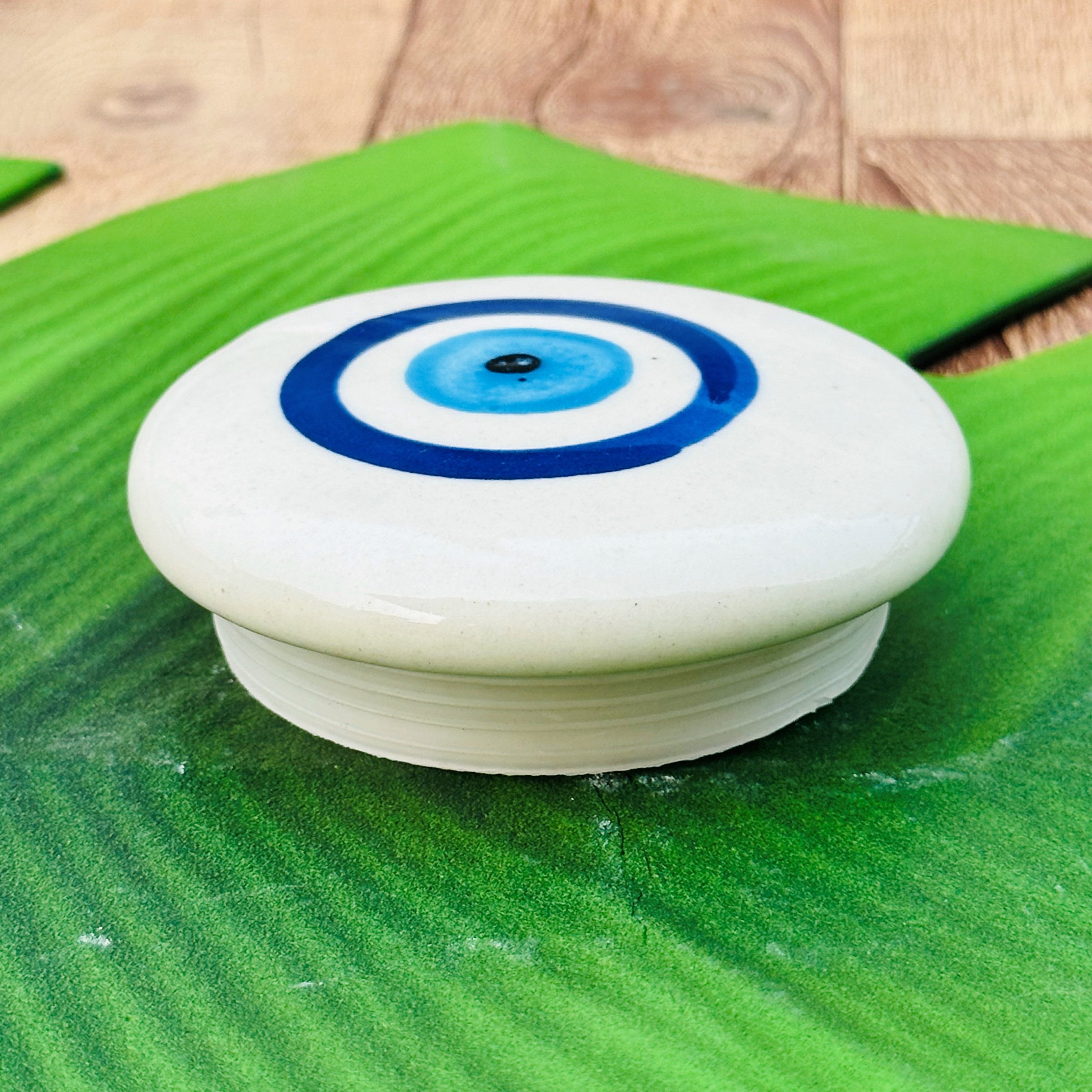 Evil Eye Ceramic Pickle Jar with Lid 650ml