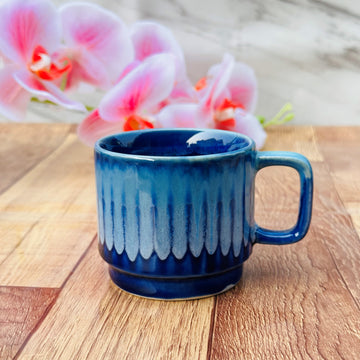 Blue Ceramic Coffee Mug Set 6 Piece 150ml Tea Cups