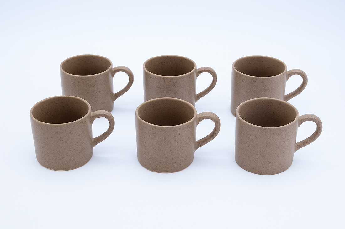 Premium Ceramic Coffee Mug Set (6 pcs) – 180ml