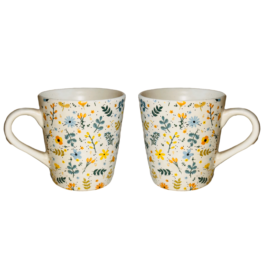 Yellow Charm Ceramic Tea Coffee Cup Set 250 ML