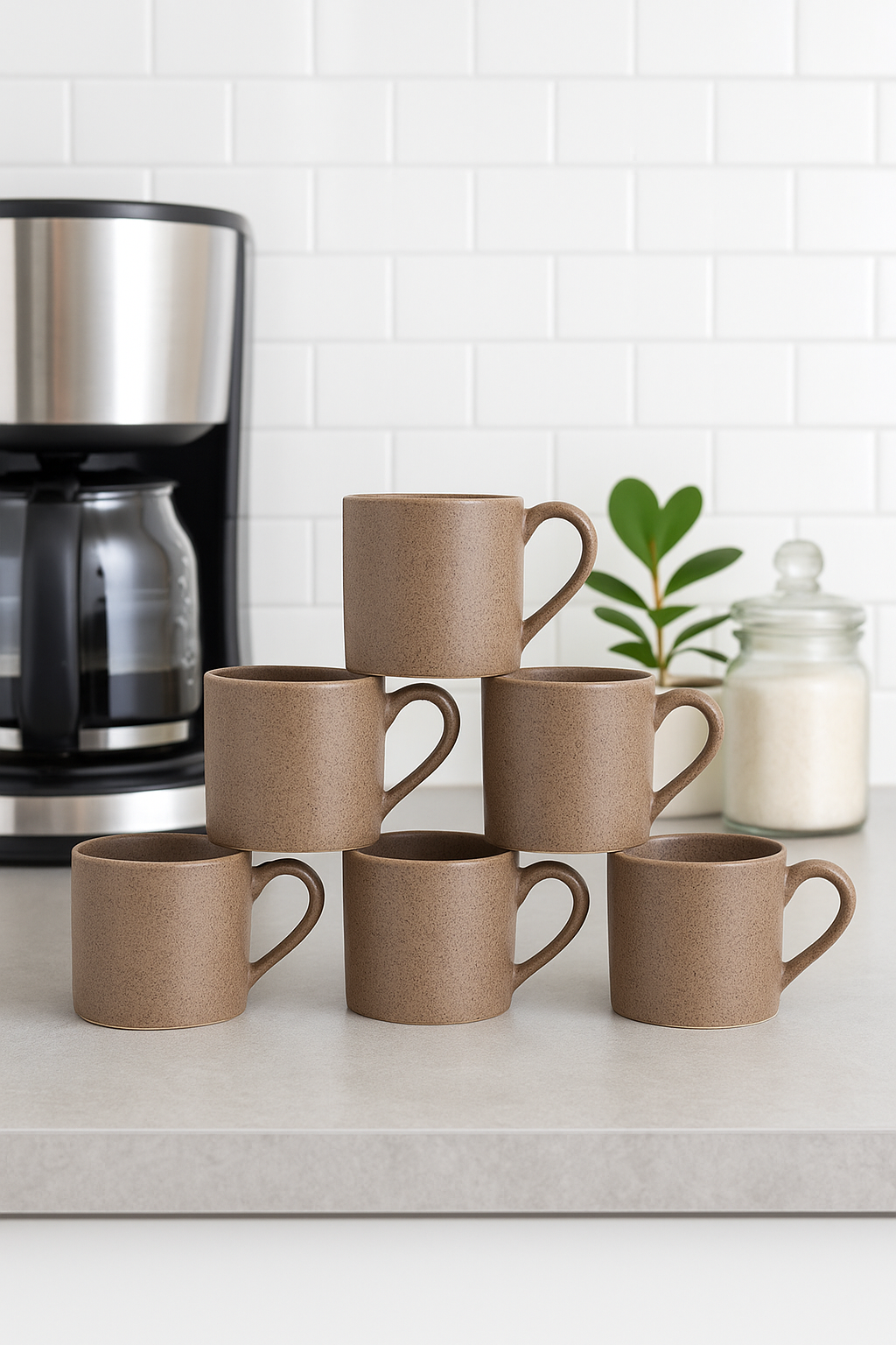 Premium Ceramic Coffee Mug Set (6 pcs) – 180ml