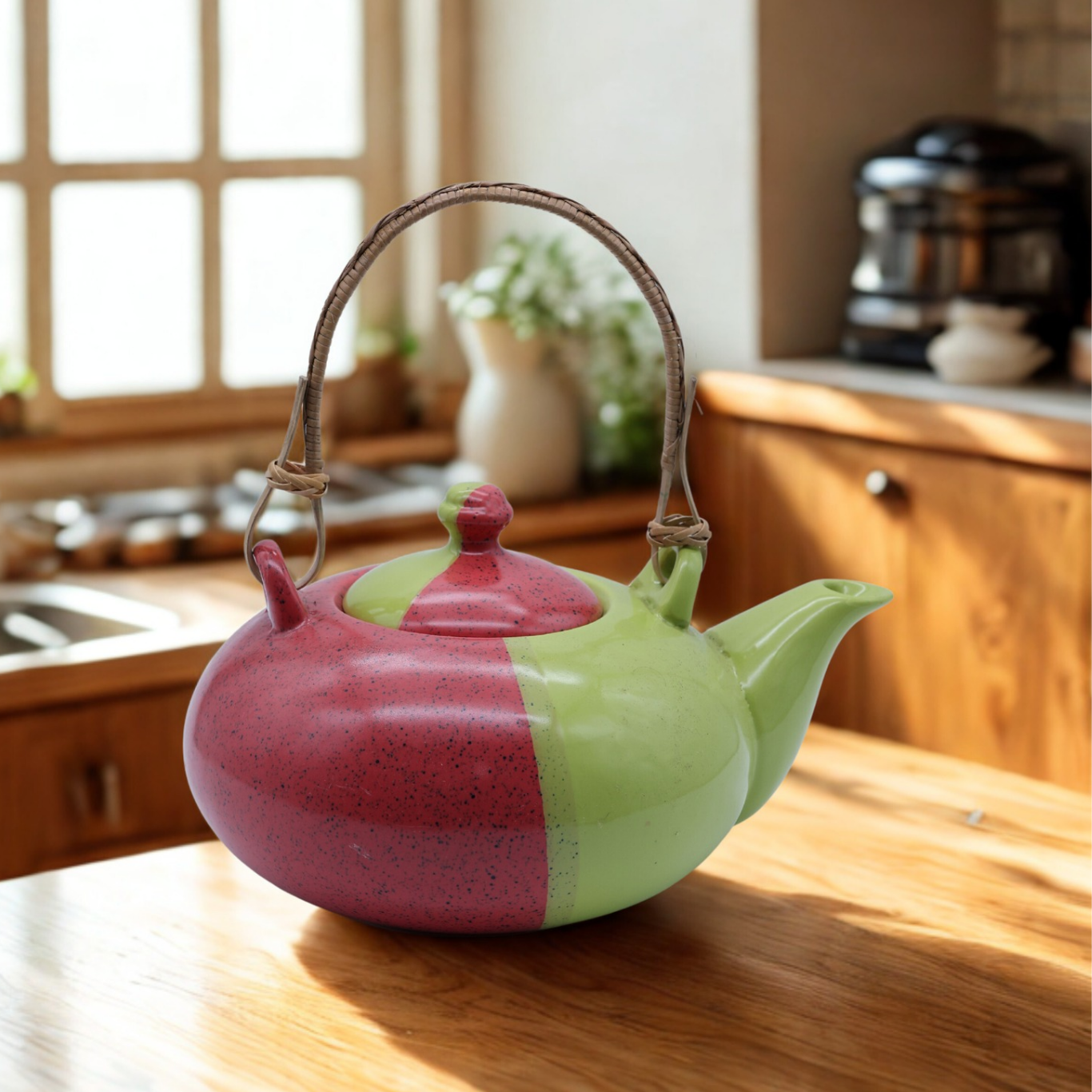 Stylish Ceramic Tea Set with Kettle & Cups (450ml Kettle + 180ml Cups)