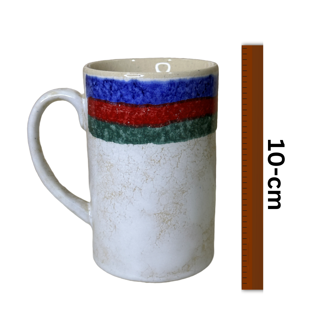 Tri Colour Ceramic Coffee Mug 200ml Tea Cup