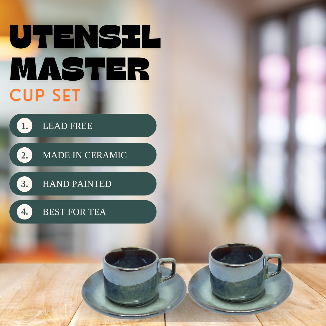 Premium Hand Painted Ceramic Espresso Cup Set with Saucer Lead Free Tea & Coffee Cups