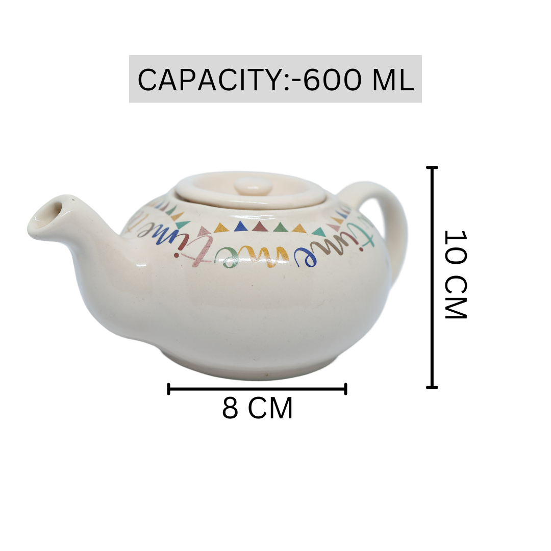 Ceramic Tea Set 6 Piece Teapot with 5 Cups Multicolour