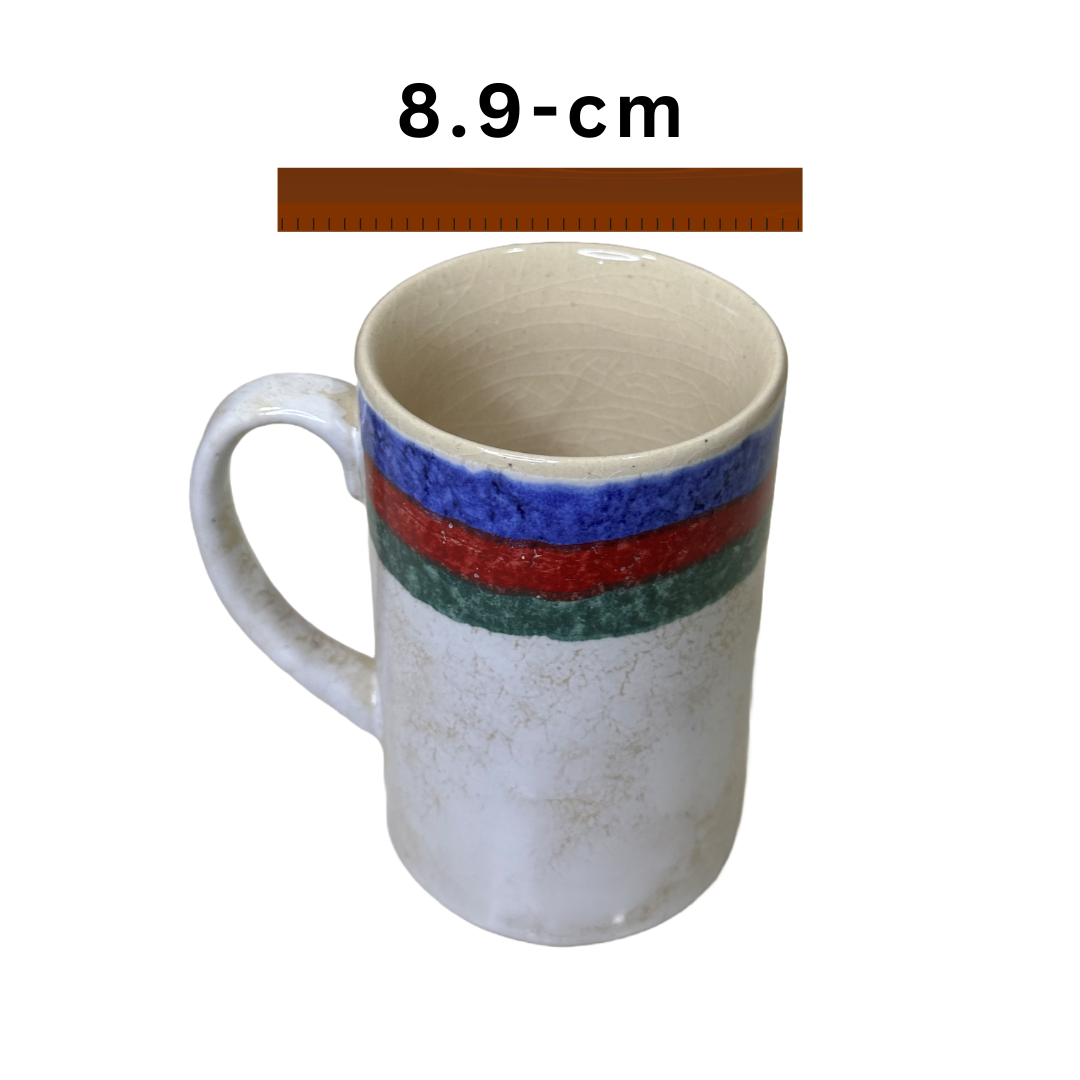 Tri Colour Ceramic Coffee Mug 200ml Tea Cup