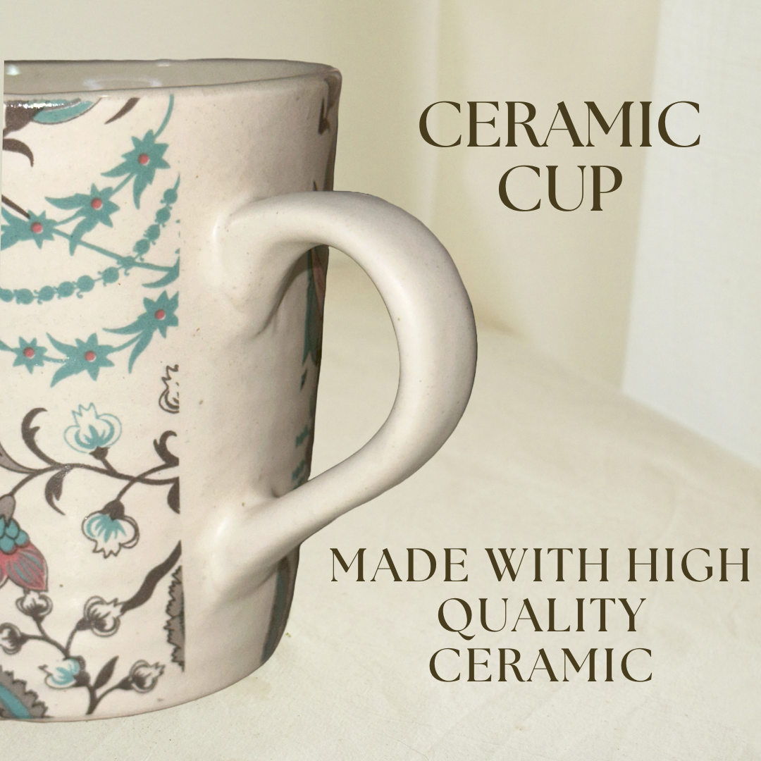 Floral Ceramic Cup 250 ML Printed Tea Coffee Mug