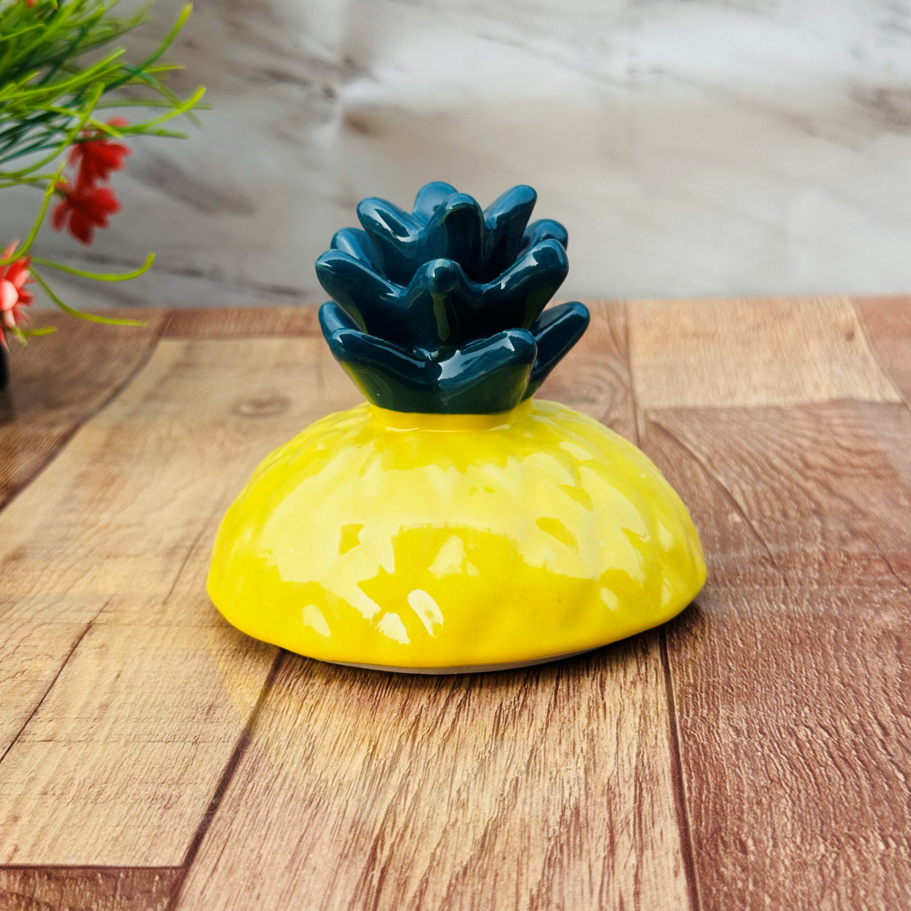 Yellow Pineapple Ceramic Jar with Lid Kitchen Storage