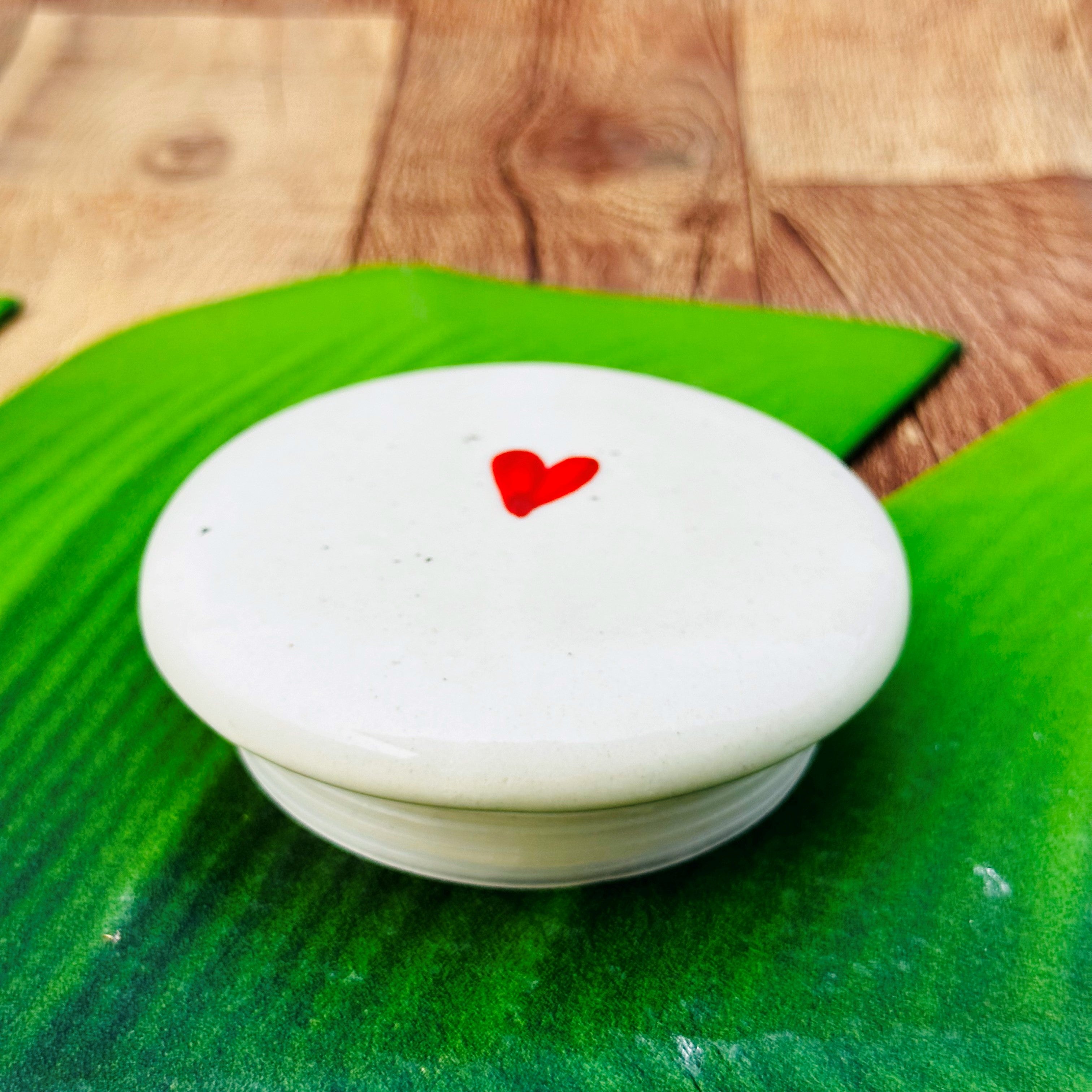 Ceramic Heart Design Pickle Jar for Kitchen Storage 450ml