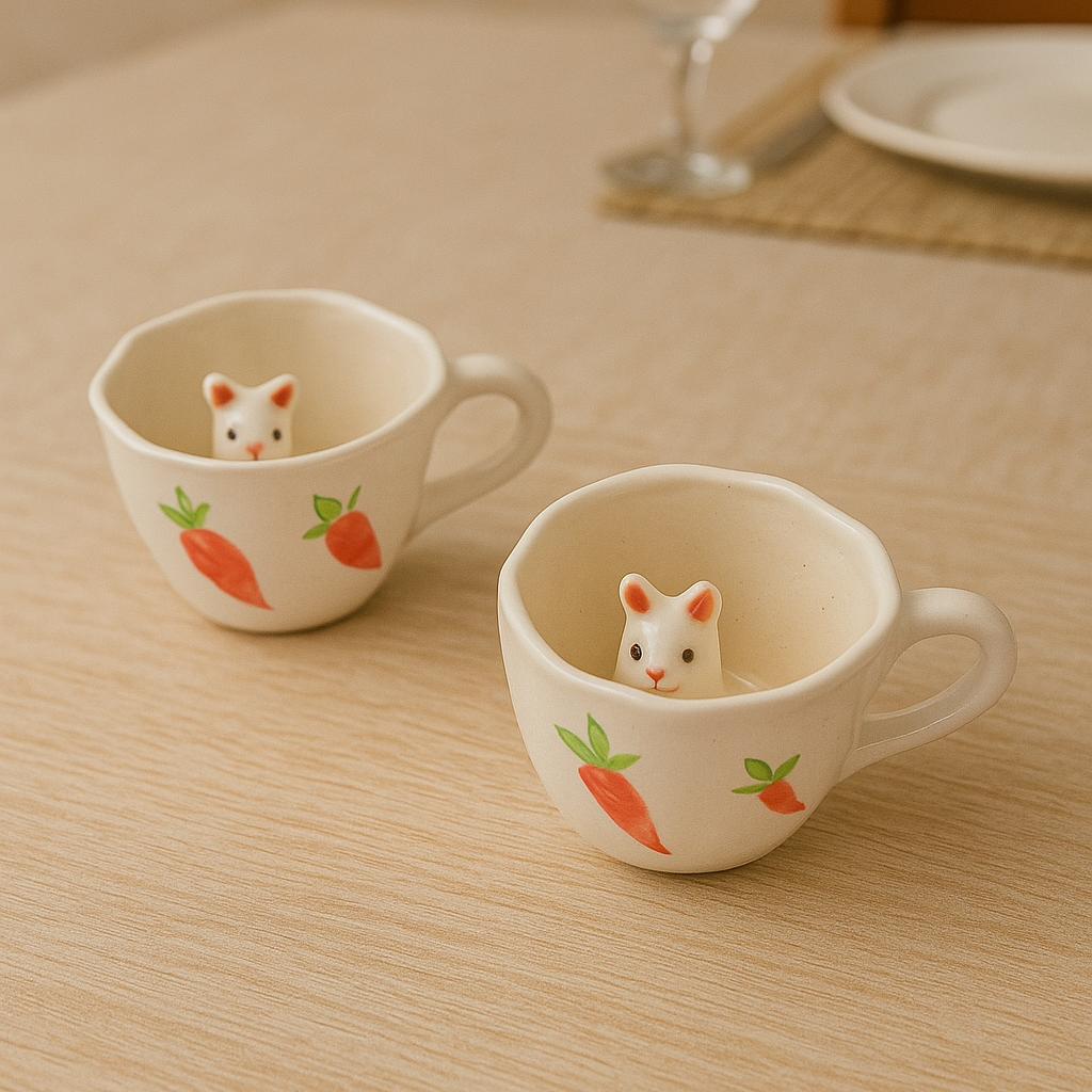 Cute Rabbit Ceramic Coffee Mug 200ml
