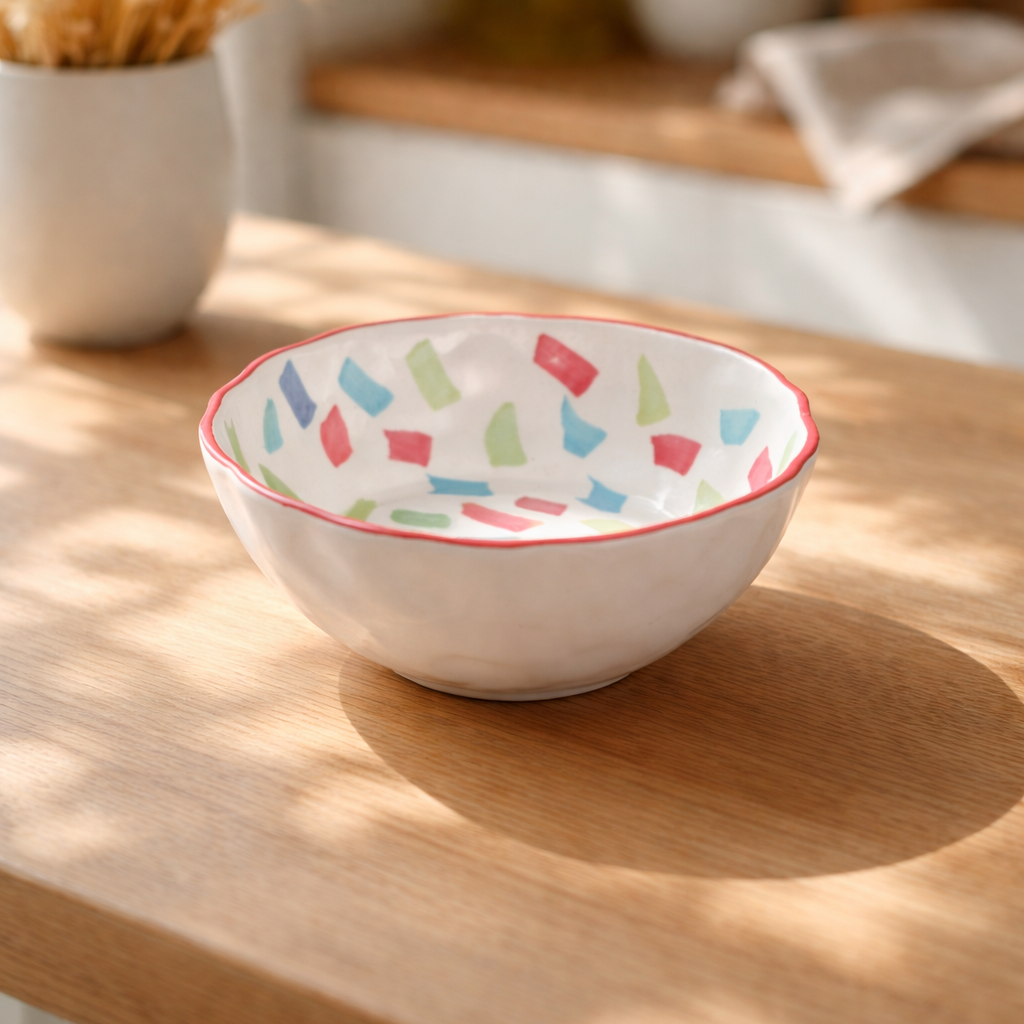 Colorful Ceramic Serving Bowl – 750ml | Microwave & Dishwasher Safe | Multi-Purpose Kitchen Bowl