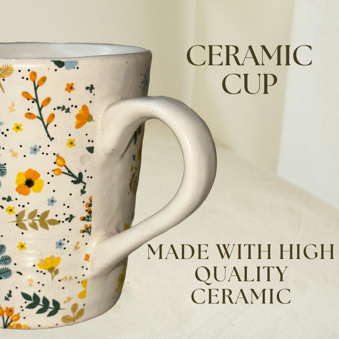 Yellow Charm Ceramic Tea Coffee Cup Set 250 ML