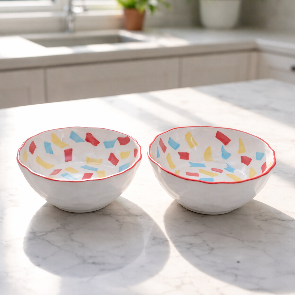 Colorful Ceramic Serving Bowl – 750ml | Microwave & Dishwasher Safe | Multi-Purpose Kitchen Bowl