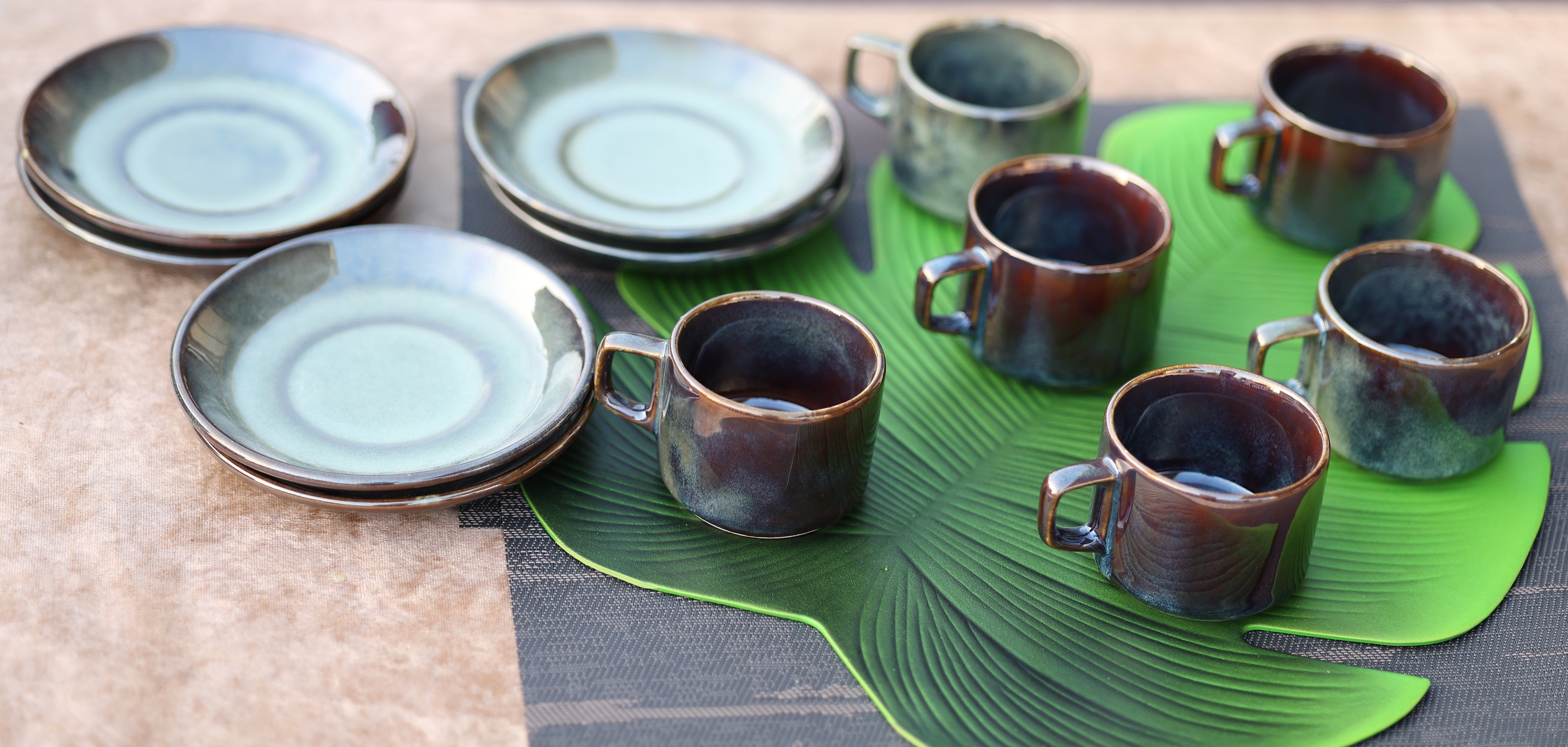 Premium Hand Painted Ceramic Espresso Cup Set with Saucer Lead Free Tea & Coffee Cups
