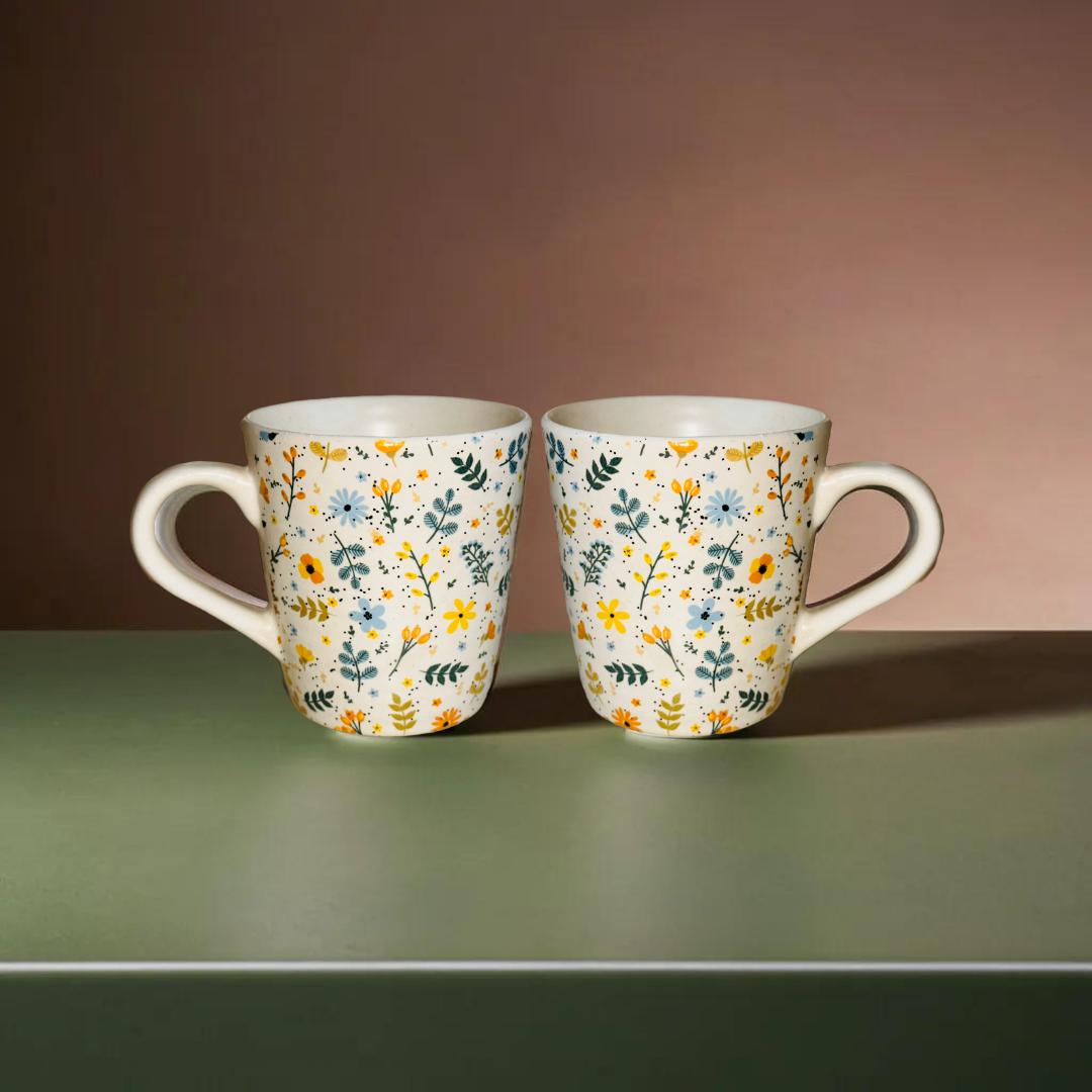 Yellow Charm Ceramic Tea Coffee Cup Set 250 ML