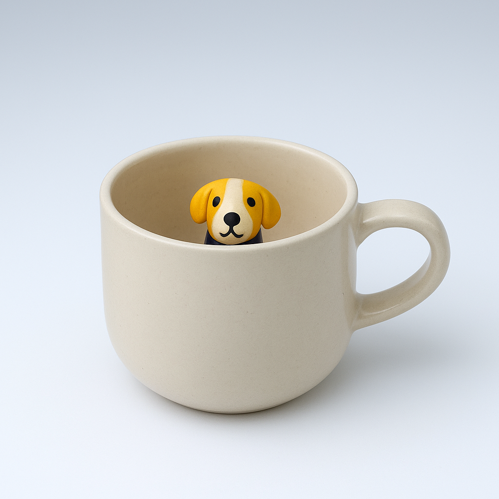 Cute Dog Inside Ceramic Coffee Mug (200ml)