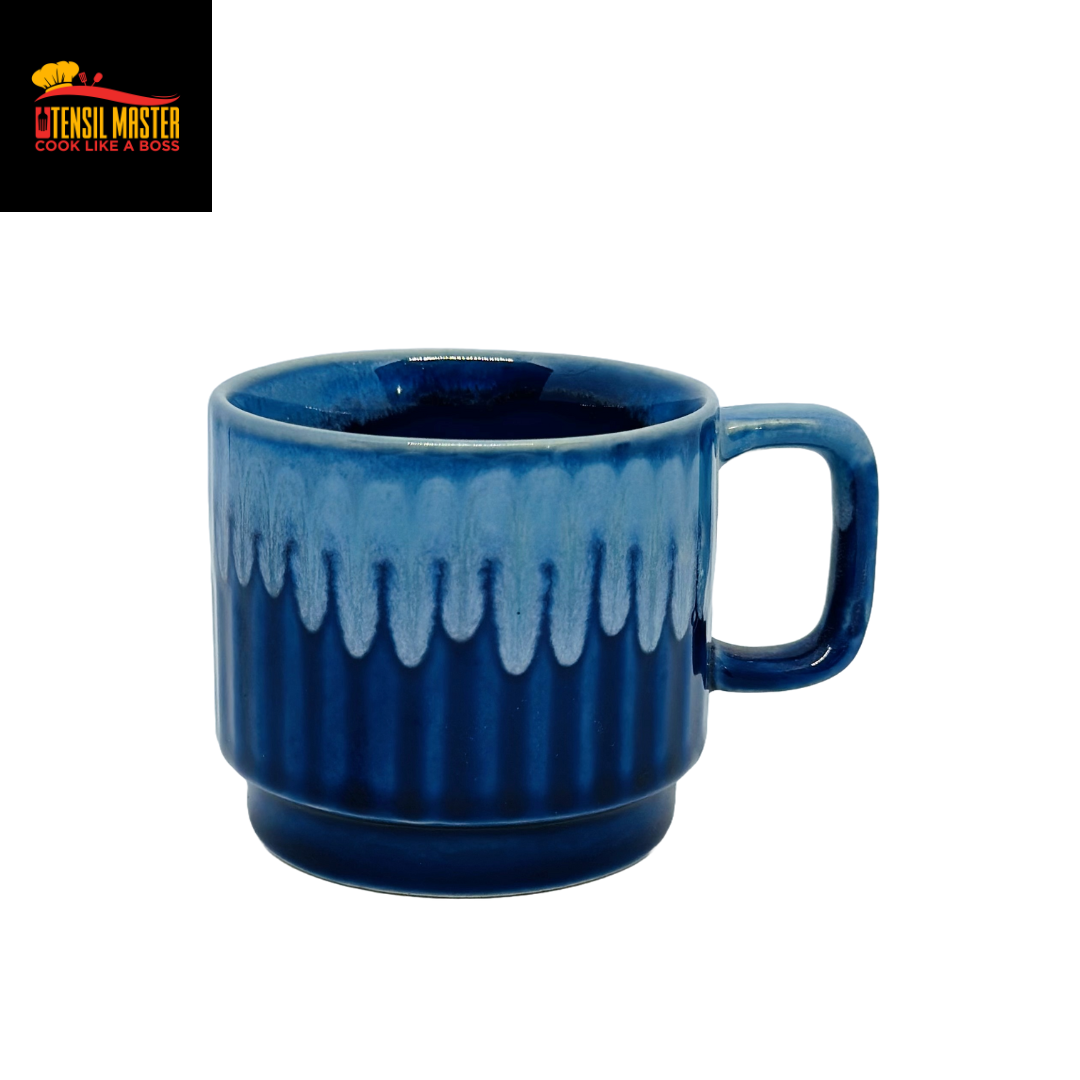 Blue Ceramic Coffee Mug Set 6 Piece 150ml Tea Cups