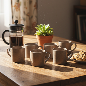 Premium Ceramic Coffee Mug Set (6 pcs) – 180ml