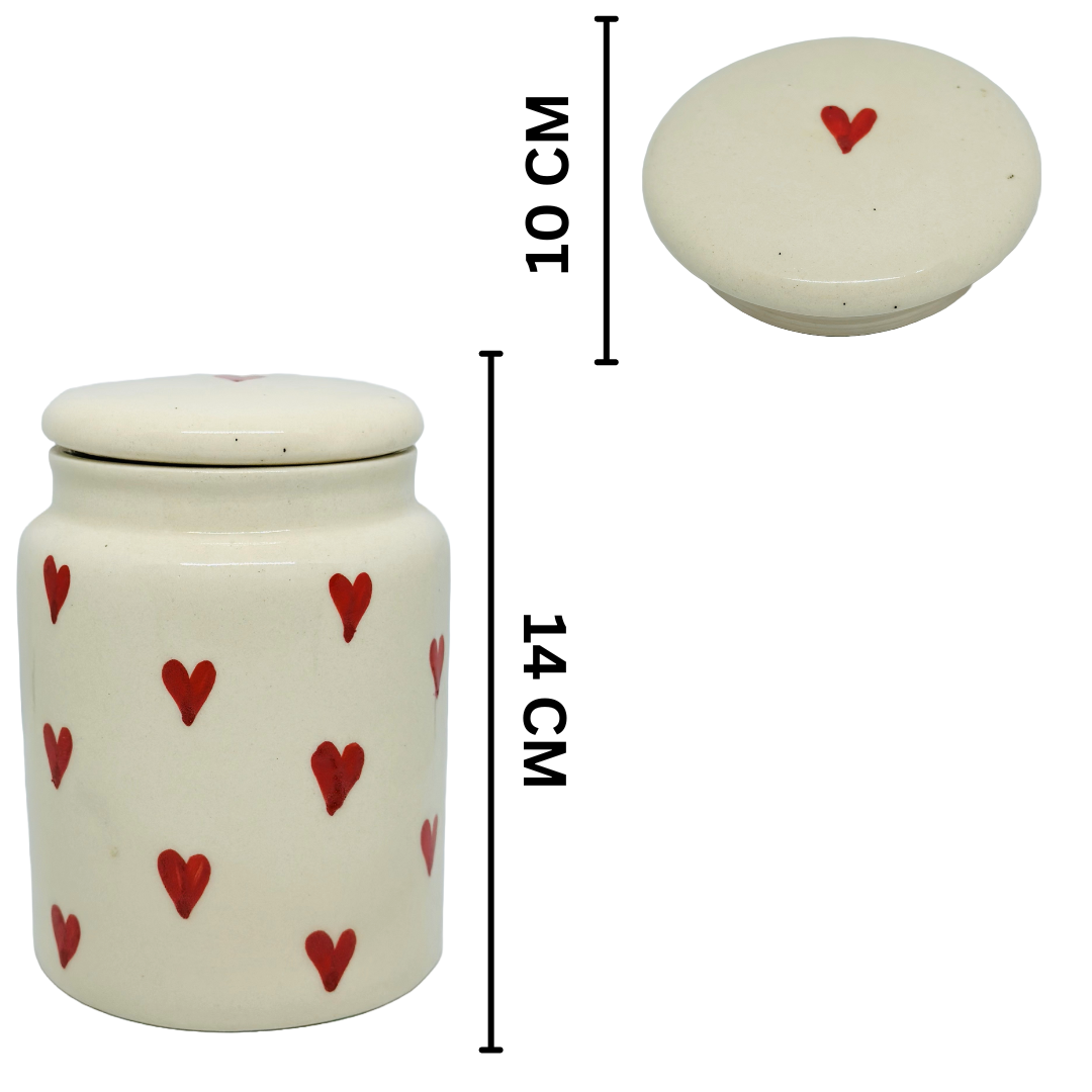 HEART DESIGN FOOD JAR