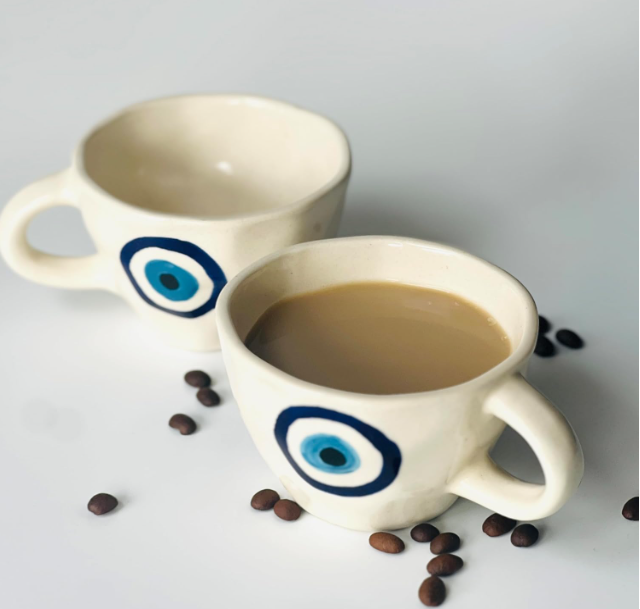 Evil Eye Ceramic Coffee Mug Tea Cup