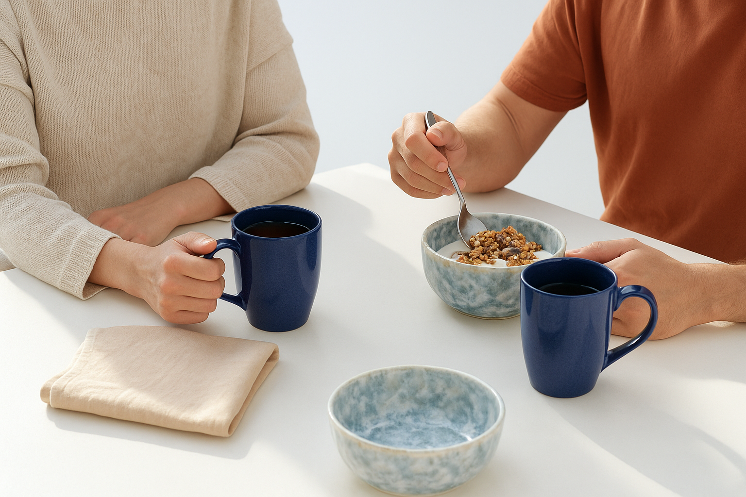 Premium Ceramic Mug & Bowl Set (250ml Cups + 450ml Bowls)
