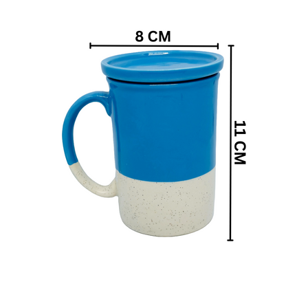 CUP WITH LID BLUE-WHITE