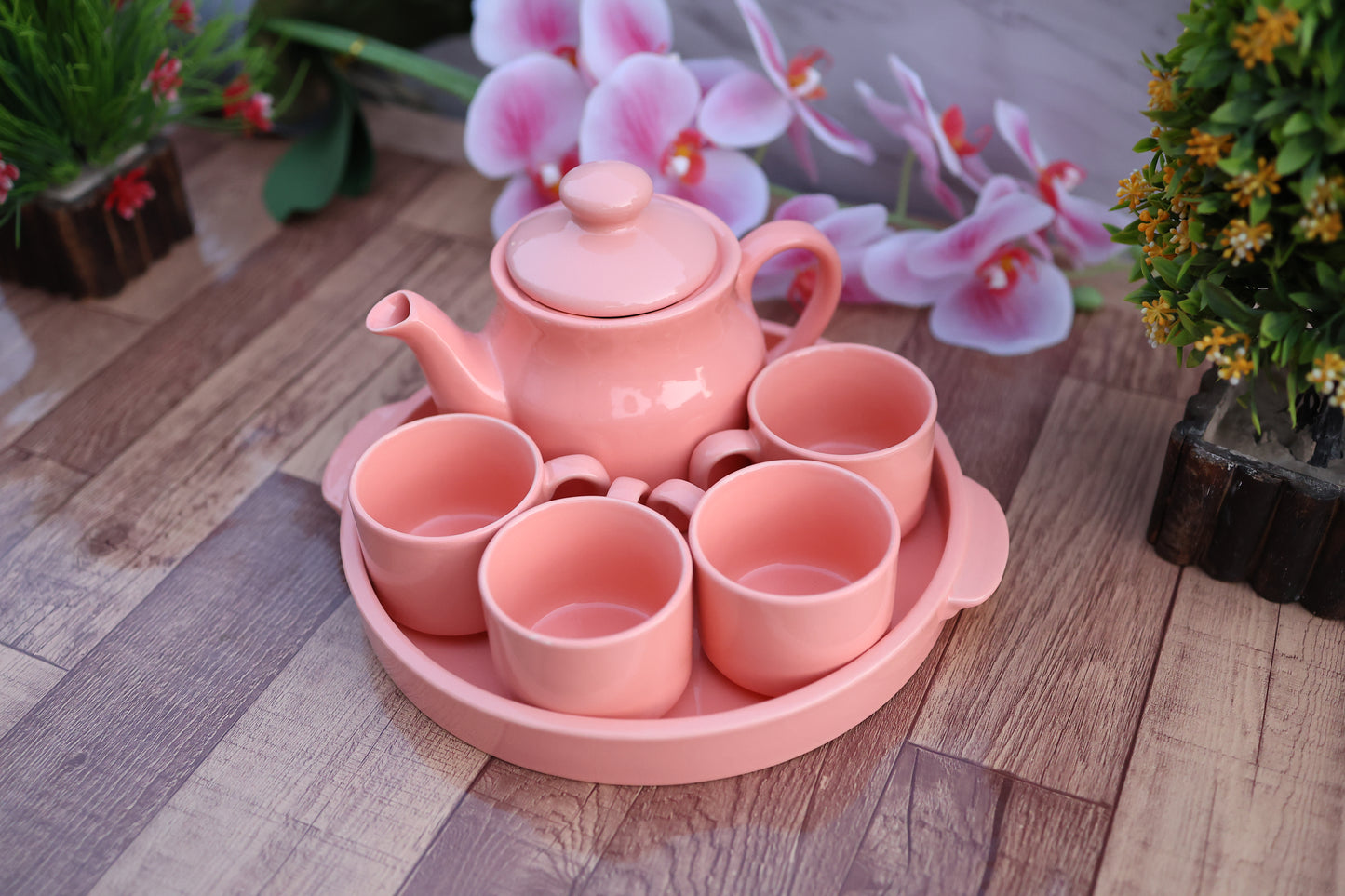 Tea set with tray