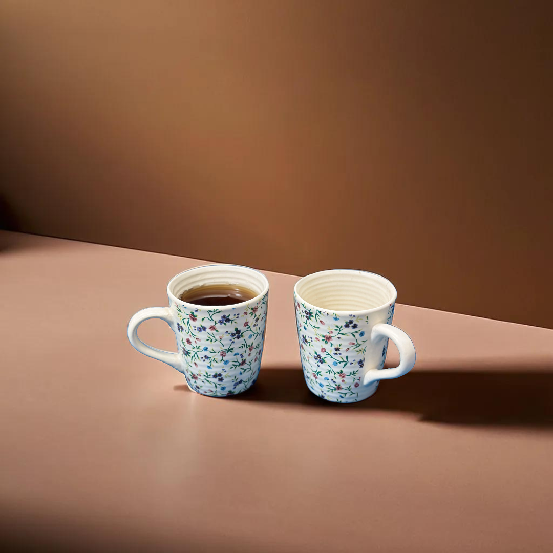 Floral Ceramic Cup Set 250 ML Tea Coffee Mugs