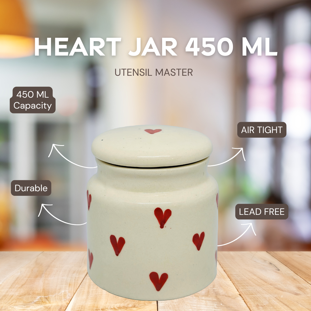 HEART DESIGN FOOD JAR