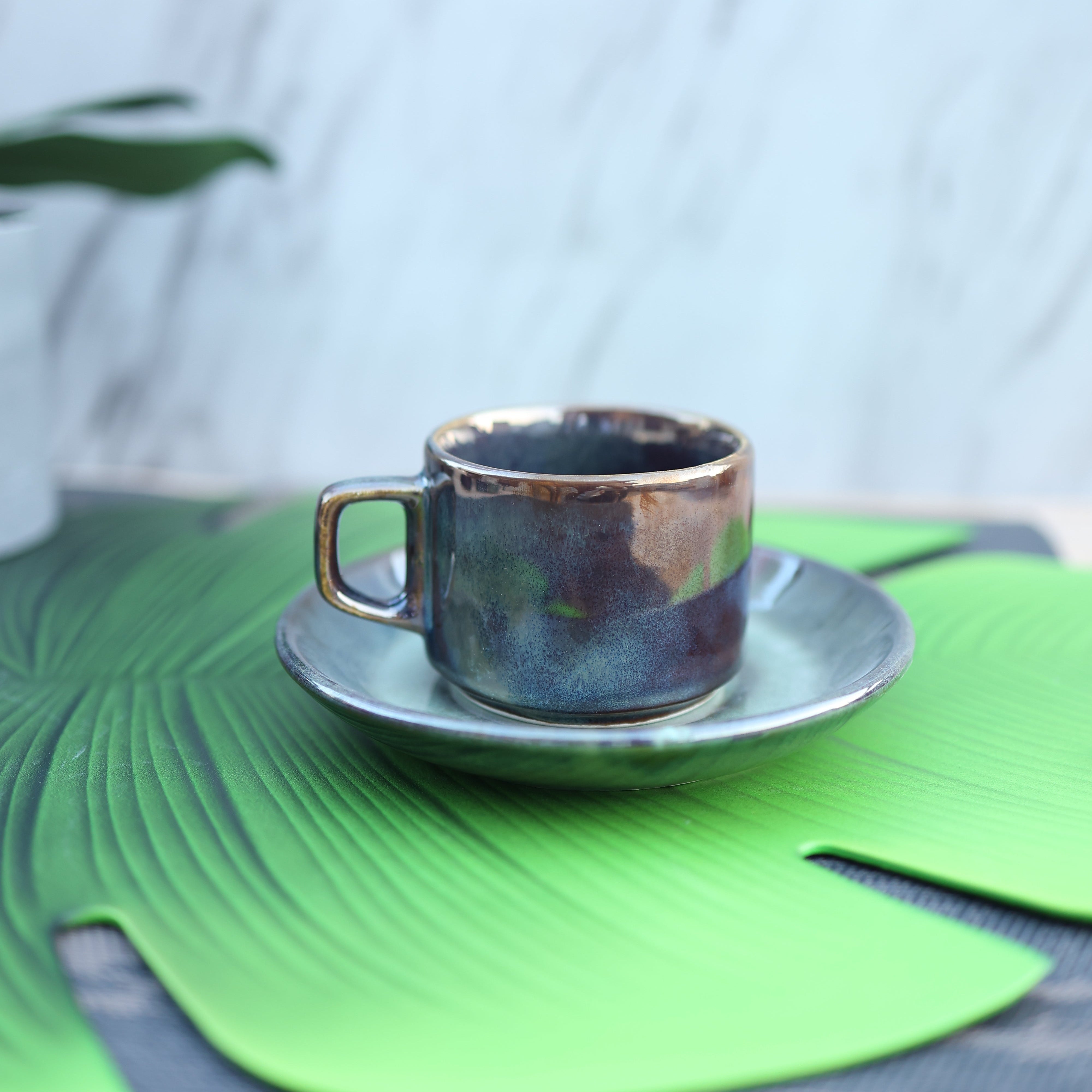 Premium Hand Painted Ceramic Espresso Cup Set with Saucer Lead Free Tea & Coffee Cups