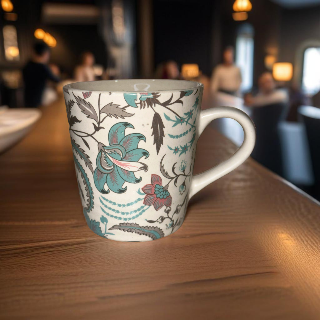 Floral Ceramic Cup 250 ML Printed Tea Coffee Mug