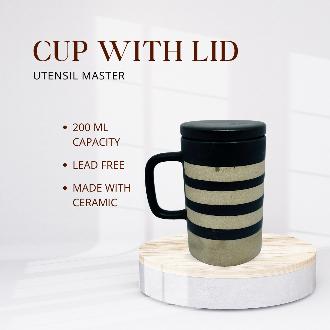 CUP WITH LID BLACK