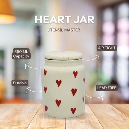 HEART DESIGN FOOD JAR