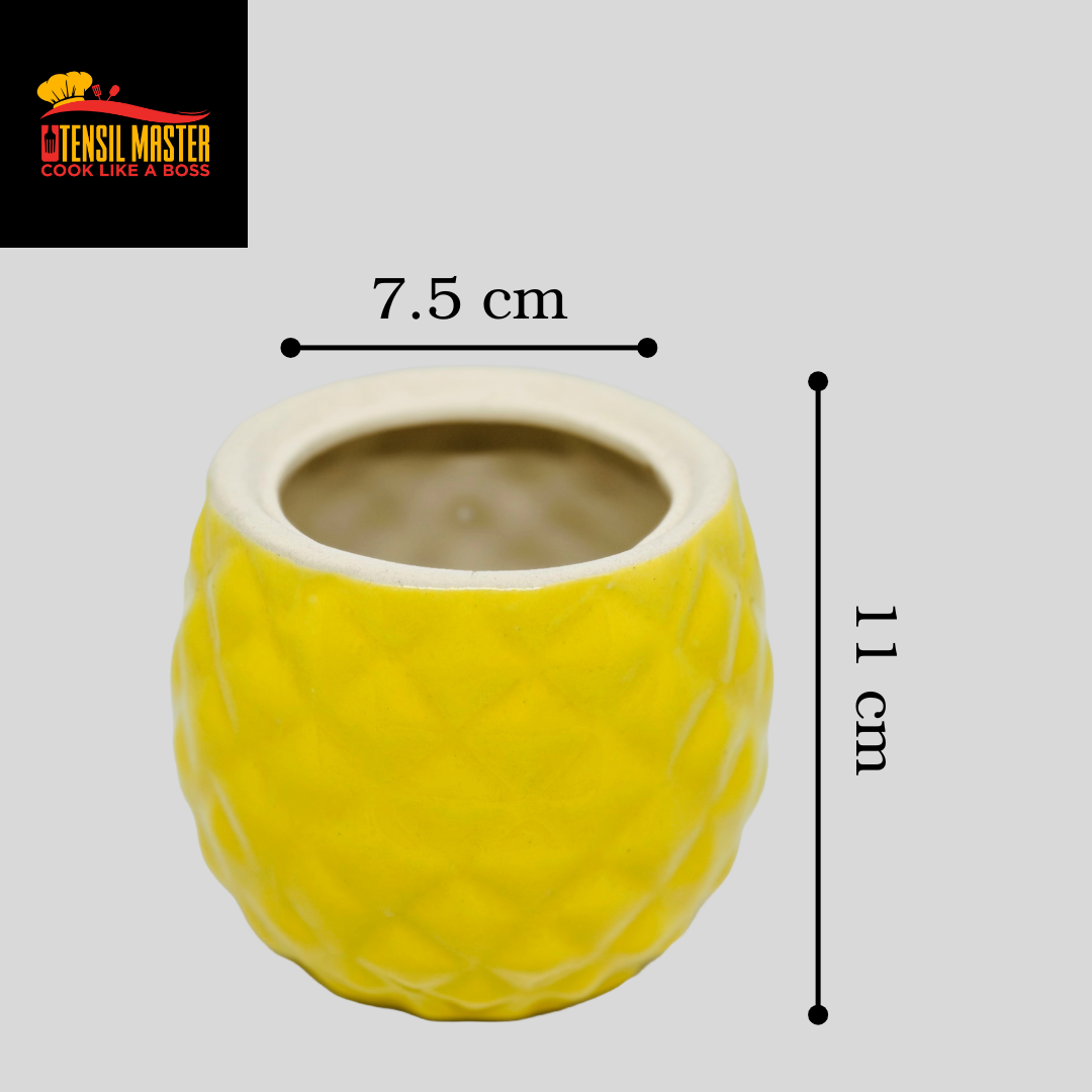 Yellow Pineapple Ceramic Jar with Lid Kitchen Storage