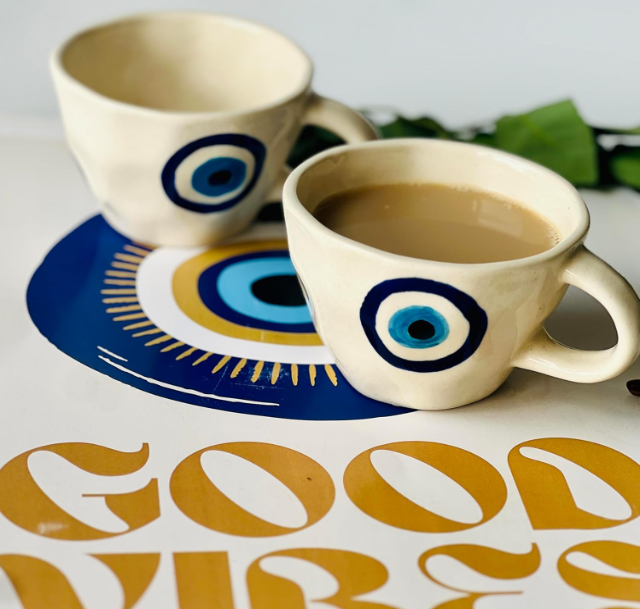 Evil Eye Ceramic Coffee Mug Tea Cup