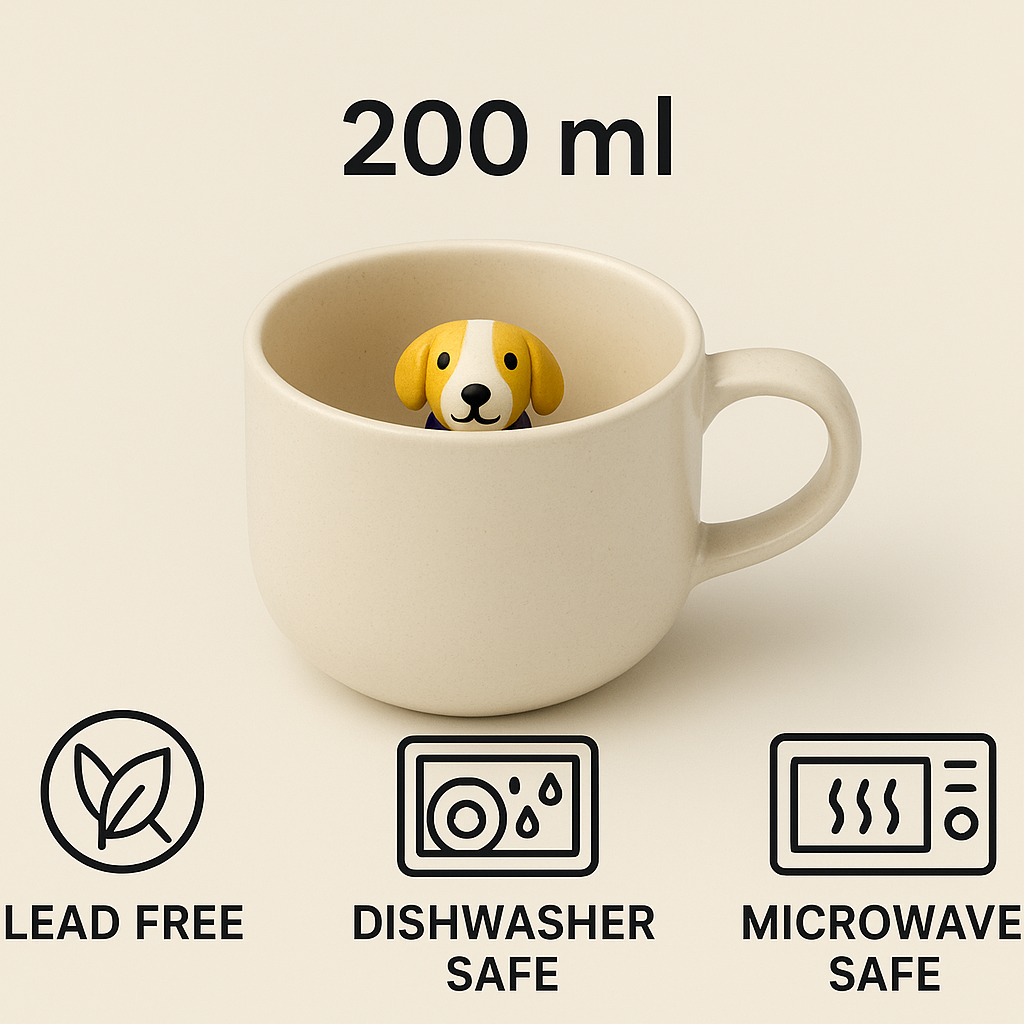 Cute Dog Inside Ceramic Coffee Mug (200ml)