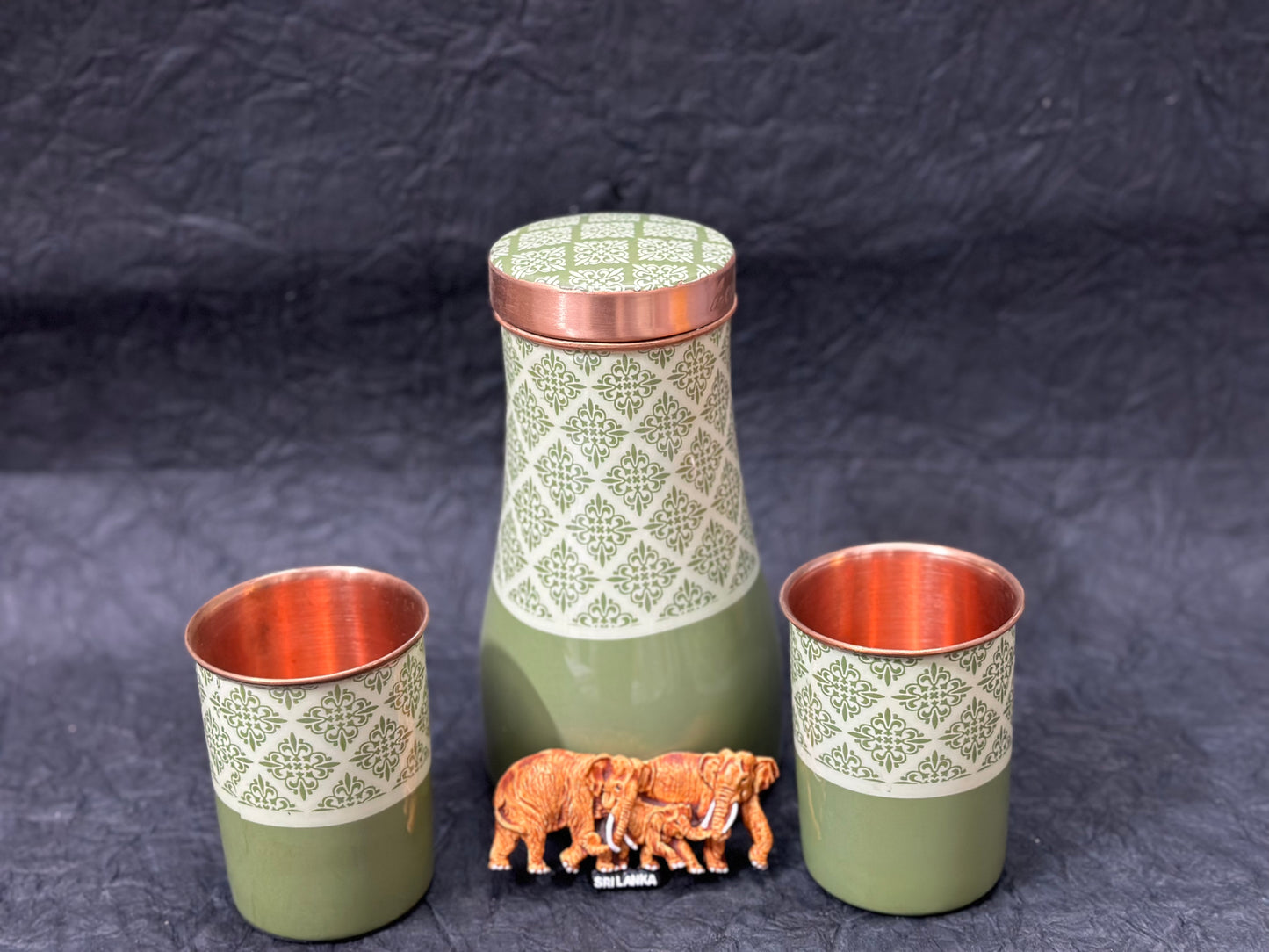 Elegant Copper Water Bottle Set with Two Glasses - Utensil Master