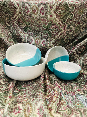Colourful Ceramic Bowl Set Modern Serving Bowls