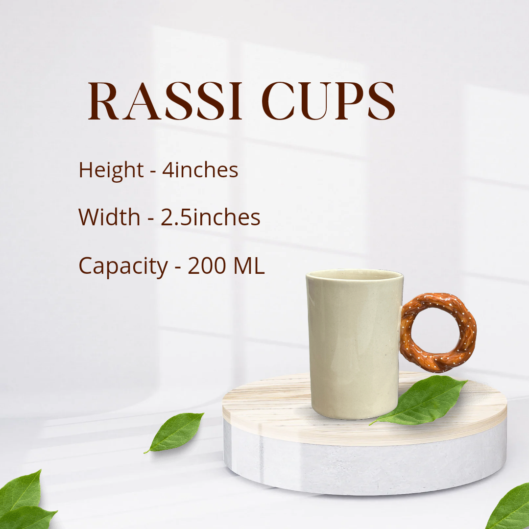 Unique Rope Handle Ceramic Tea Coffee Mug 200 ML