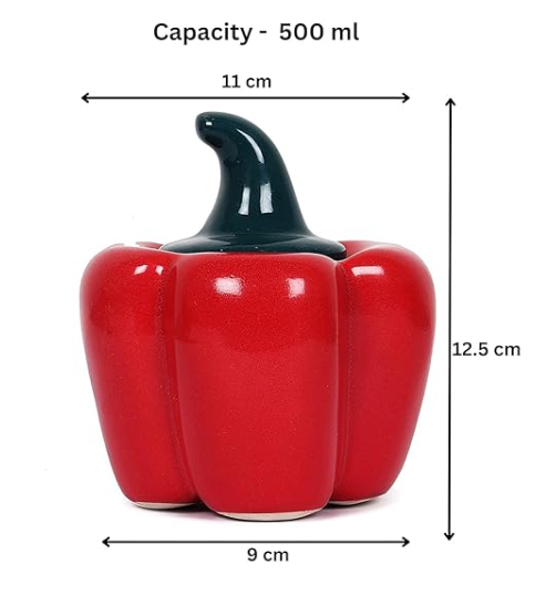 Capsicum Ceramic Storage Jar Decorative Spice Container