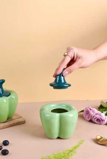 Capsicum Ceramic Storage Jar Decorative Spice Container