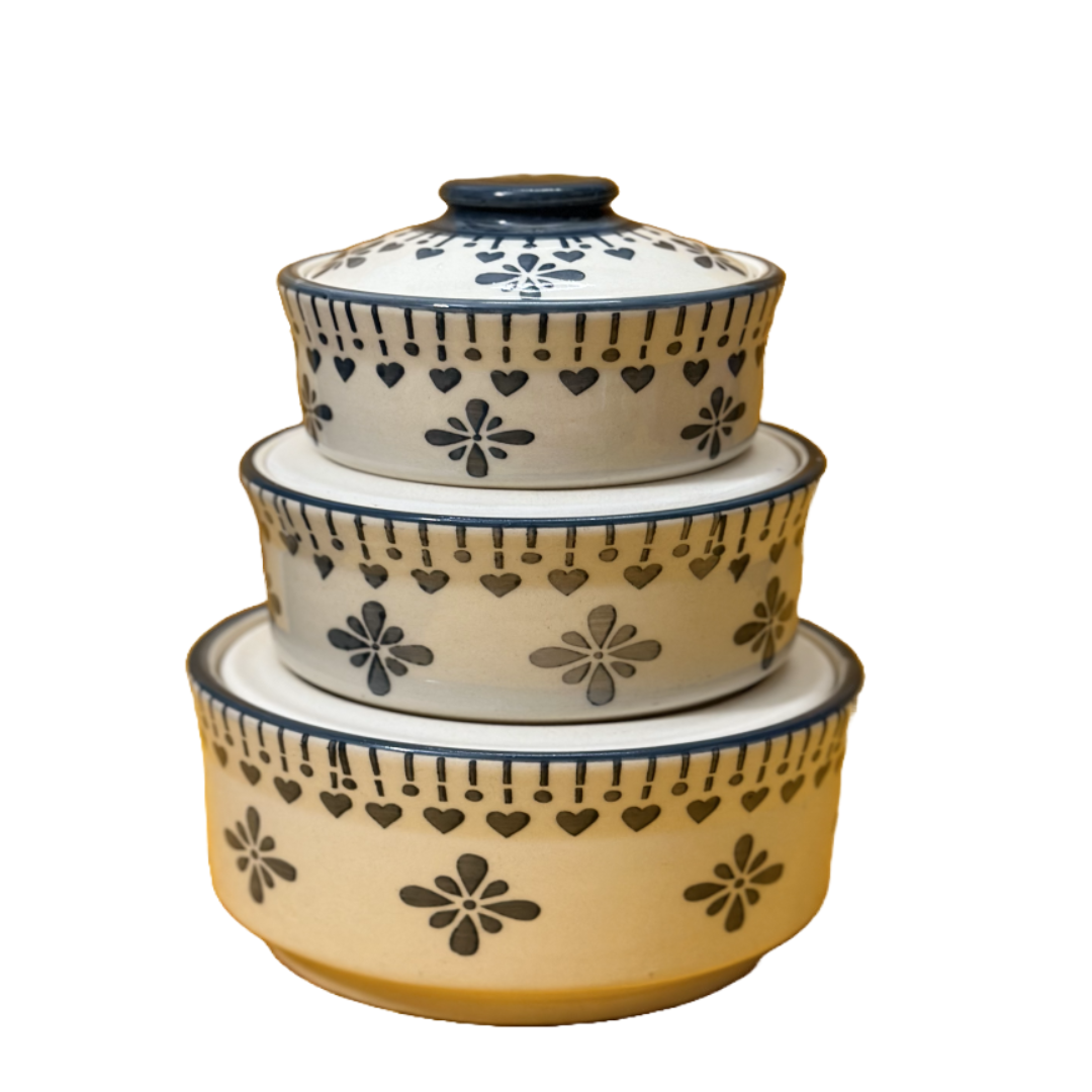 Designer Ceramic Donga Set of 3 Bowls