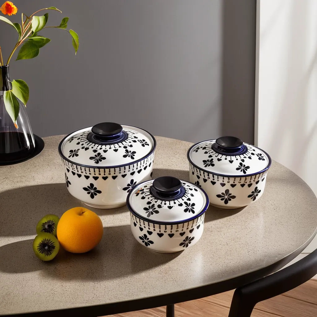 Designer Ceramic Donga Set of 3 Bowls